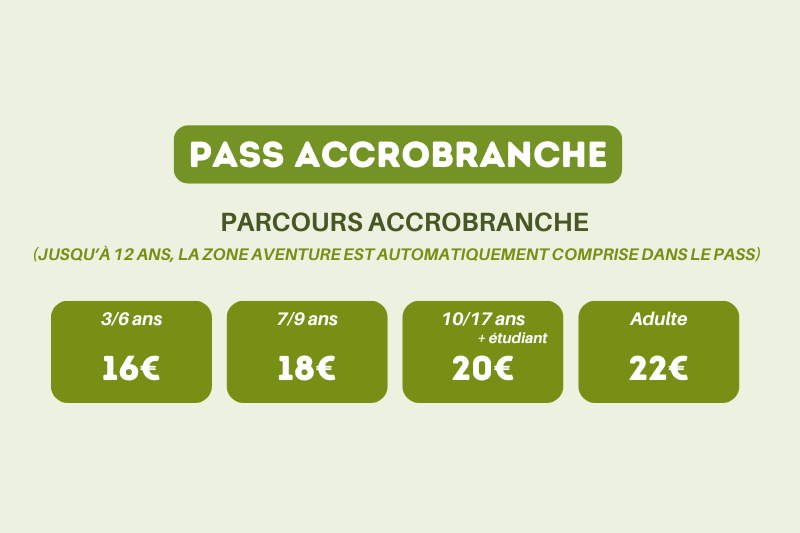 Parcours accrobranche tous niveaux